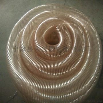 厂家直销内径25-550mm pu耐磨通风除尘钢丝伸缩管 pu排风管