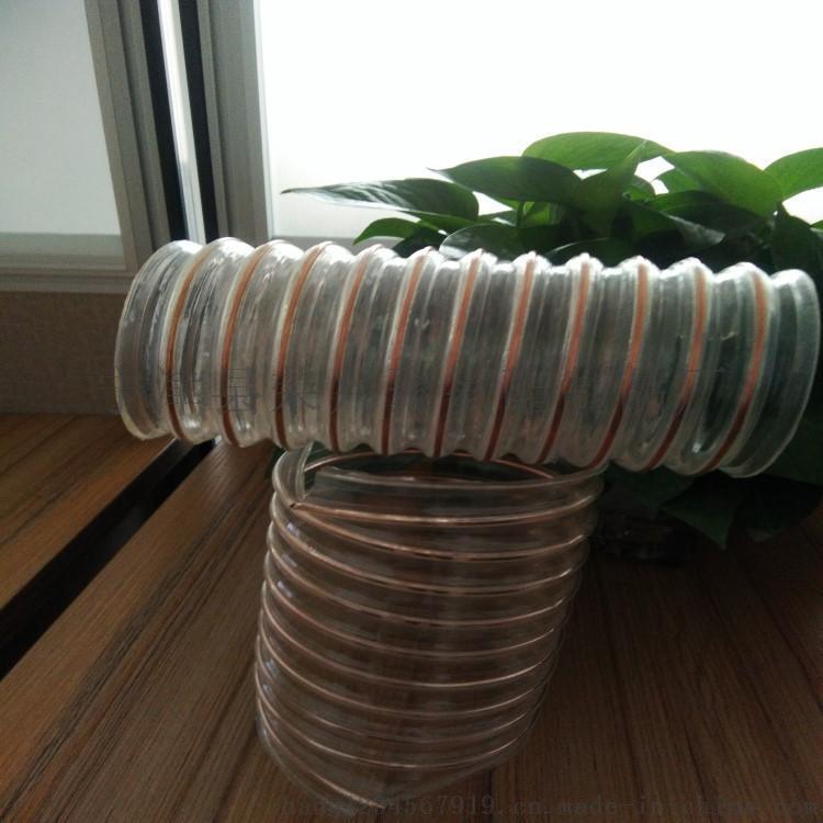 pu耐磨通风除尘钢丝伸缩管-pu排风管